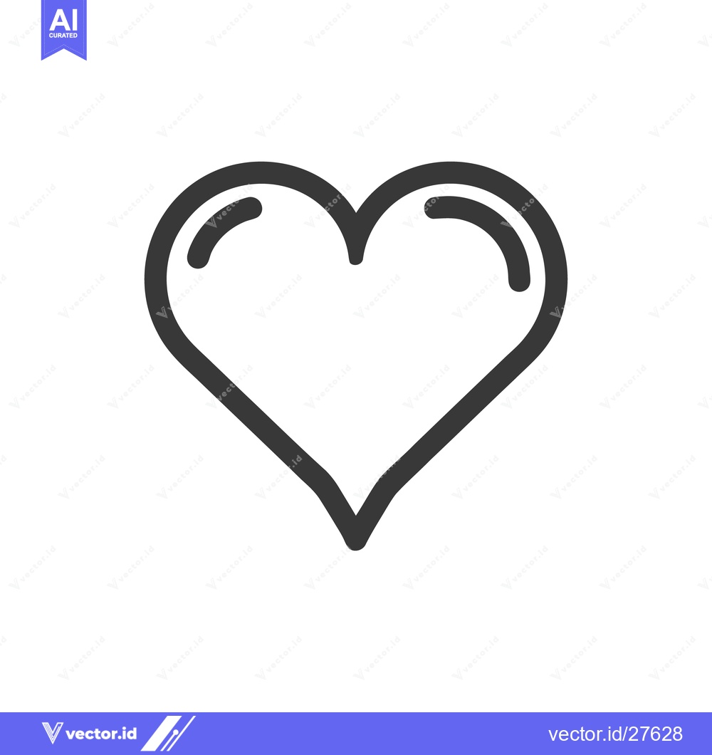 Premium Vector dari Minimalist Heart Outline Icon on White Background for Valentine's Day