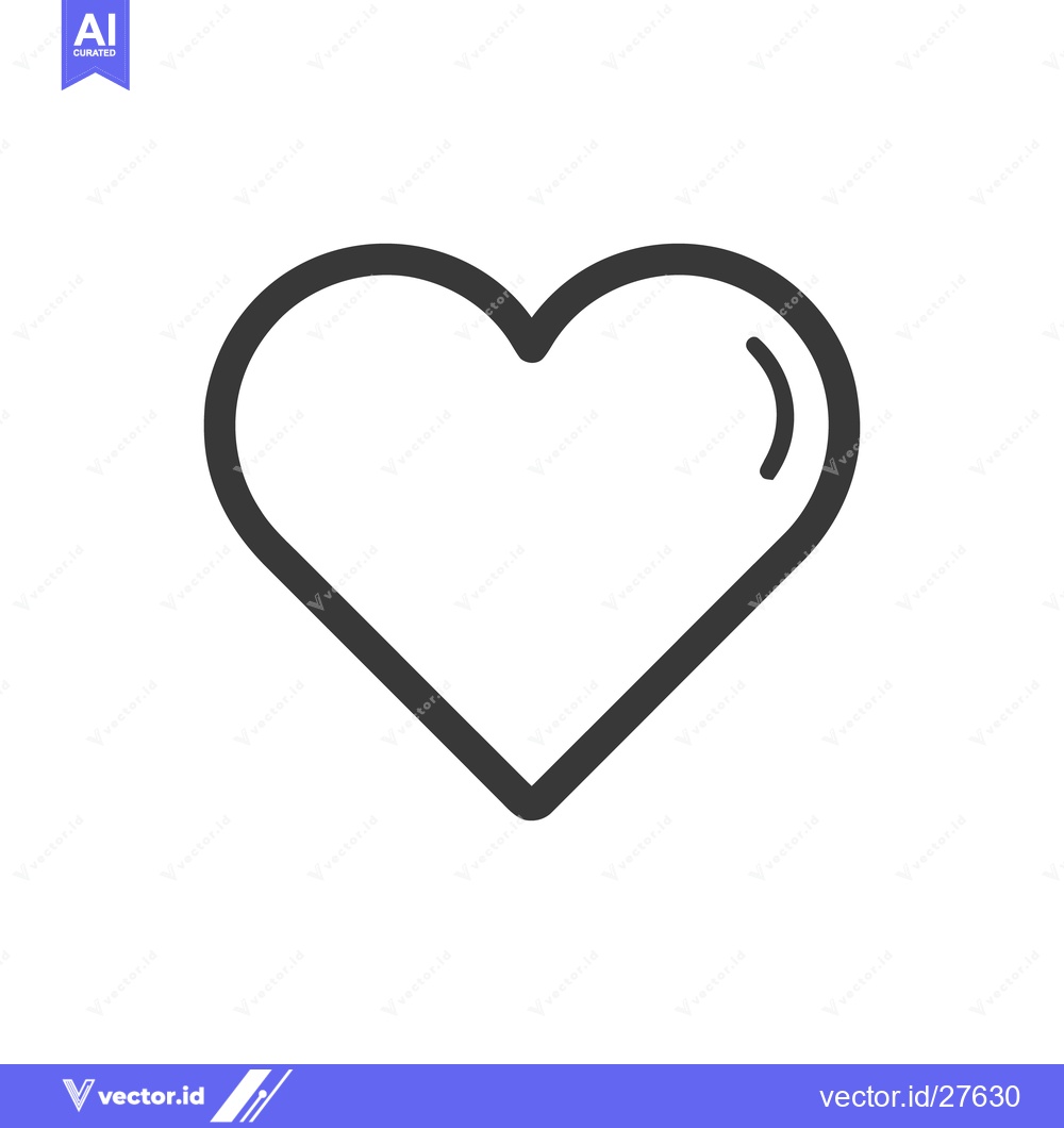 Premium Vector dari Simple, Elegant Heart Icon in Monochrome Style