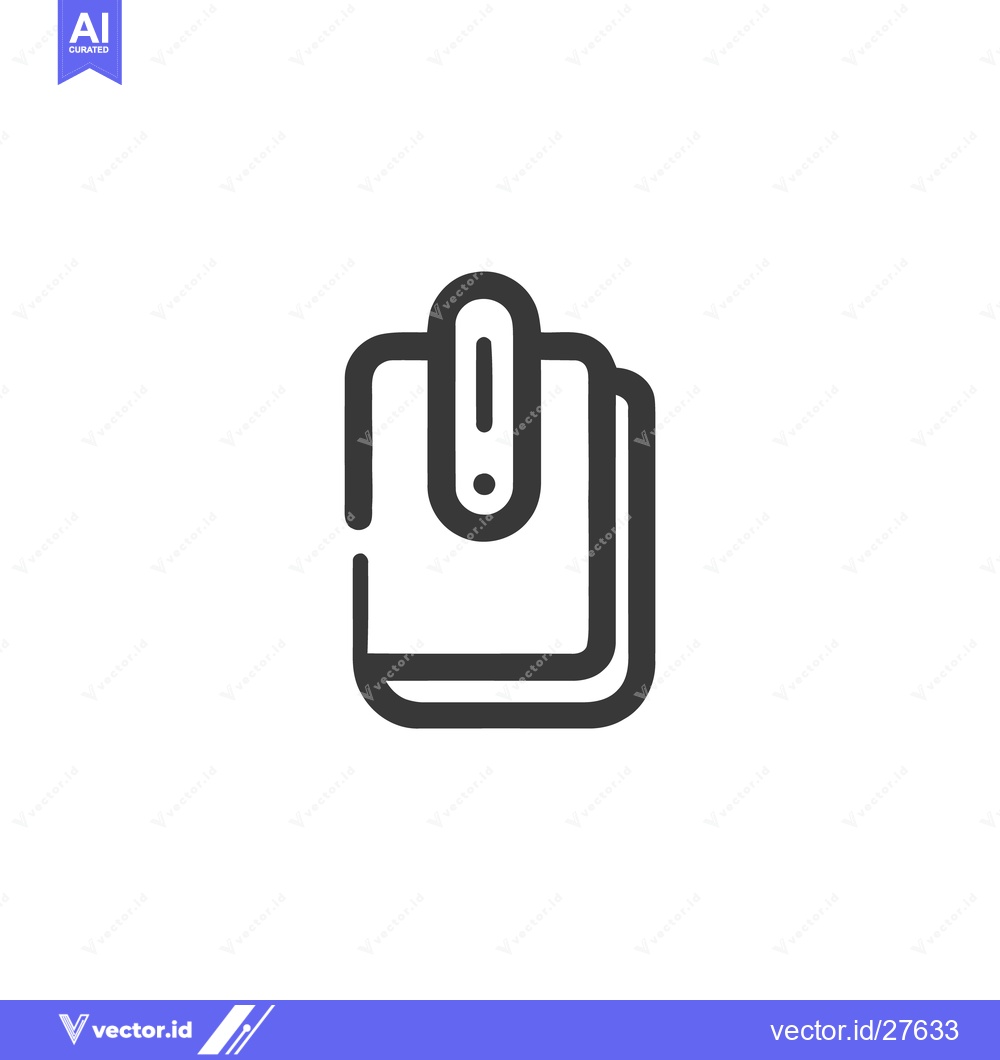 Premium Vector of Simple Line Art of Stacked Documents with Clip