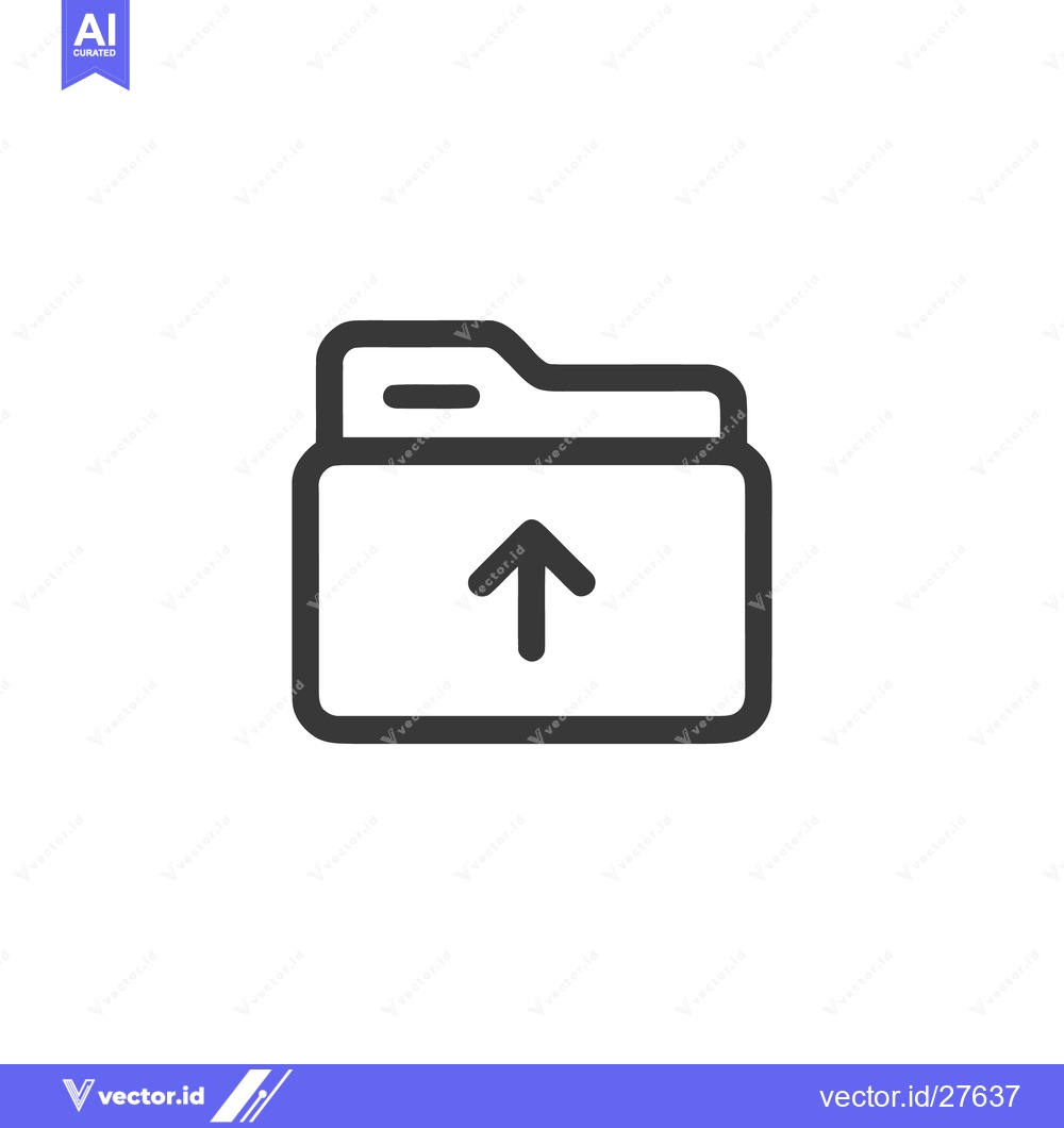 Premium Vector of Upload File Icon: Simple Outline of Folder with Upward Arrow