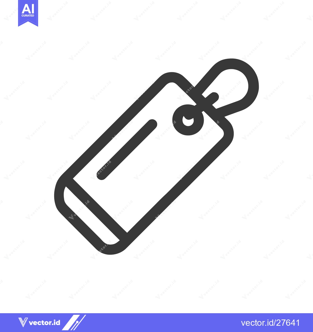 Premium Vector dari Minimalist Price Tag Icon with Bold Outline on White Background