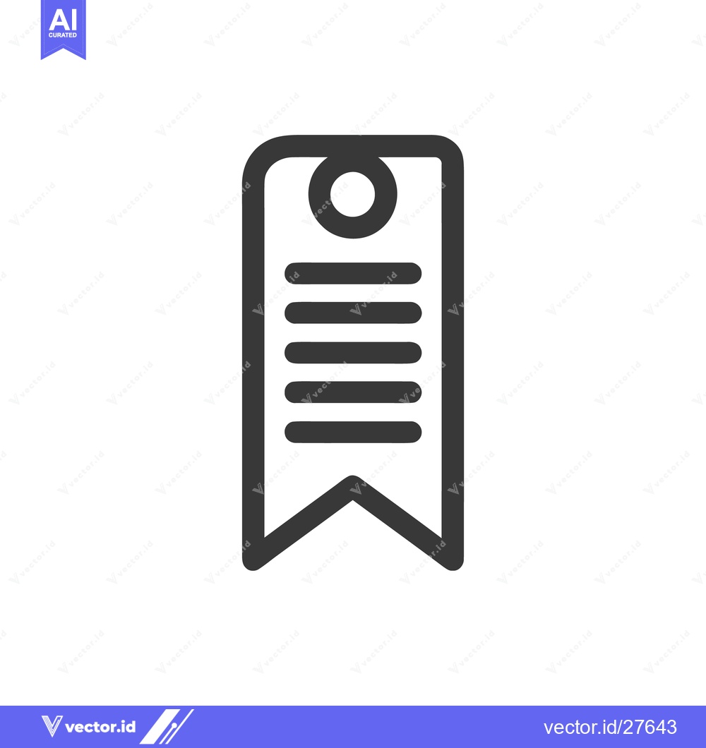 Premium Vector of Minimalist Door Hanger Icon with Text Lines and Geometric Design