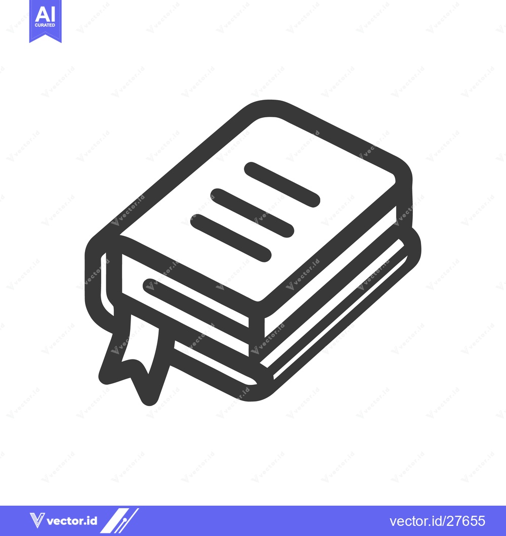 Premium Vector dari Simple Book Icon: Minimalist Design with Bookmark, Education, Reading
