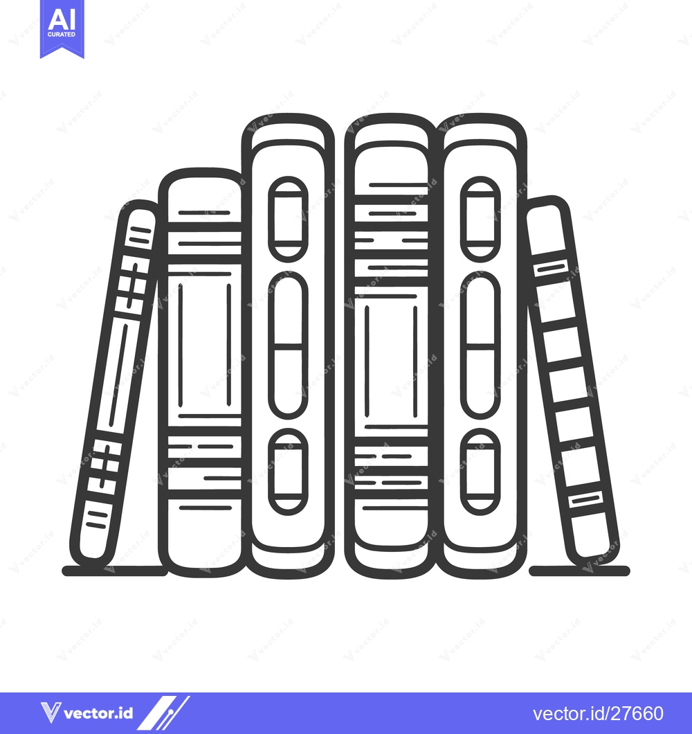 Premium Vector dari A row of illustrated books arranged in a concise line