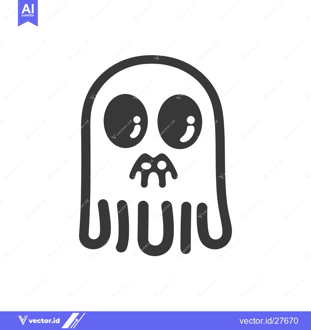 Premium Vector dari A Simple Cartoon Drawing Depicting a Friendly Looking Ghost