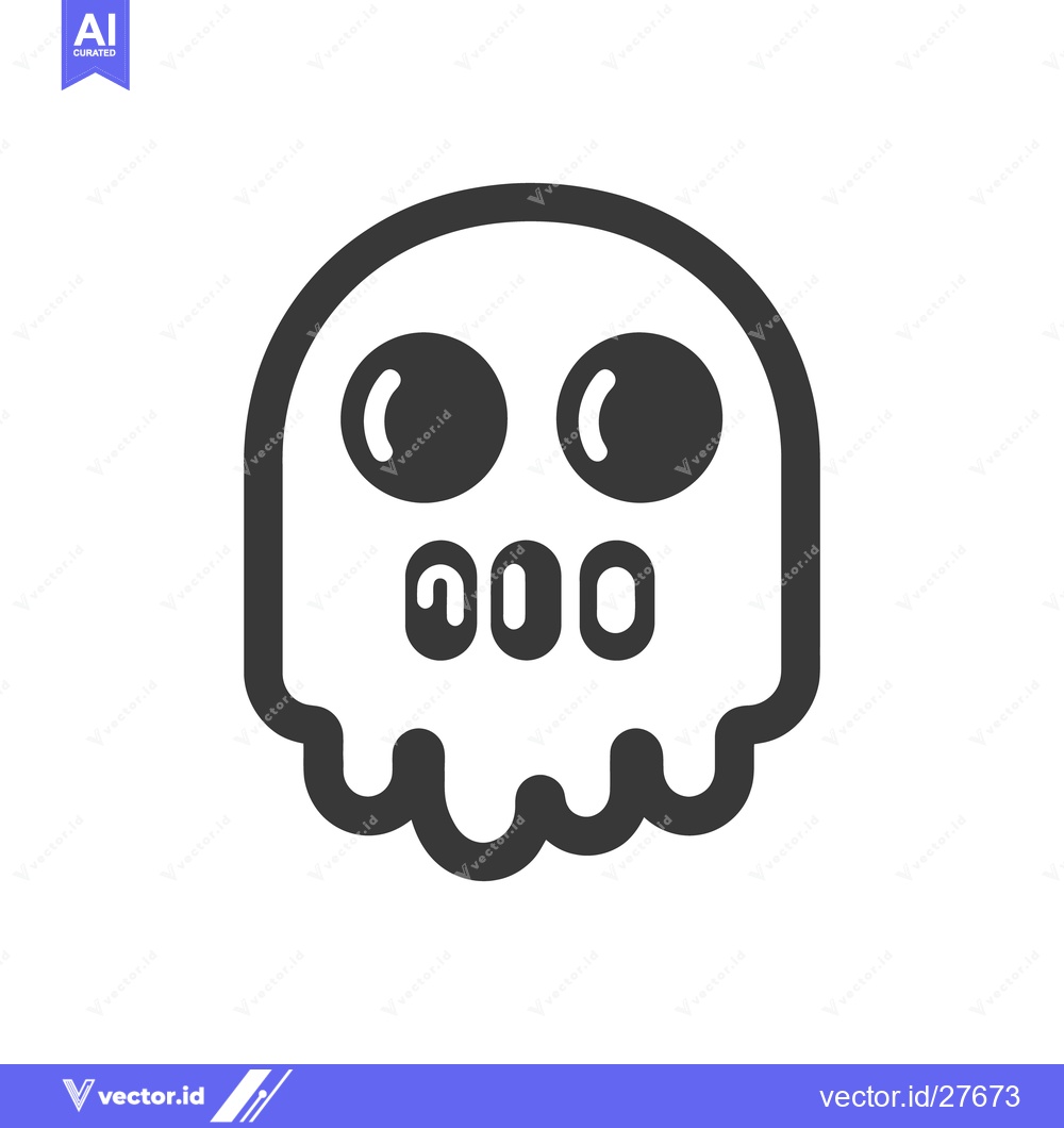 Premium Vector dari A simplistic ghostly illustration featuring a smiling spooky figure wi