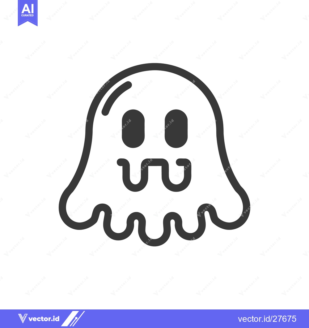 Premium Vector dari A simple cartoon drawing of a friendly ghost character