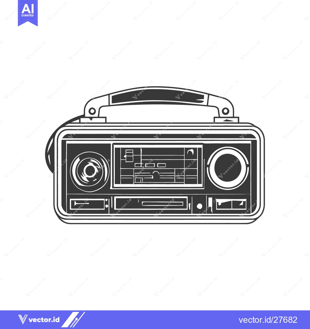 Premium Vector dari An illustrated image of an old portable radio receiver device