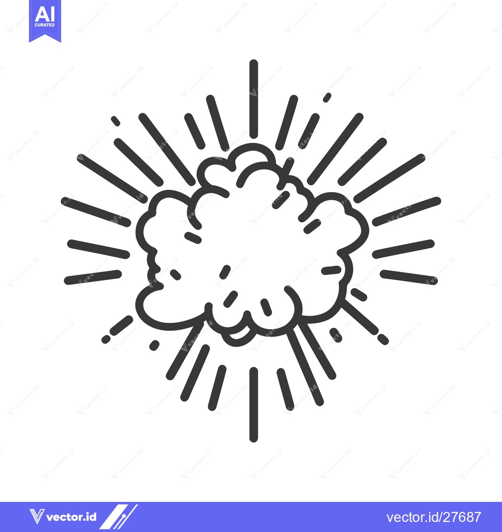 Premium Vector of A black and white graphic depicts a burst of energy