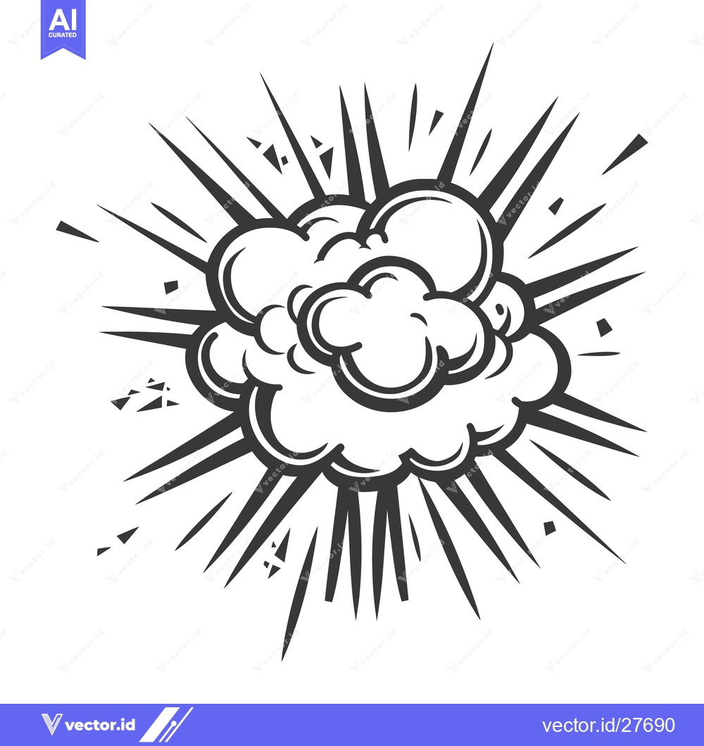 Premium Vector dari Depiction of an exploding cloud within a dynamic graphic design