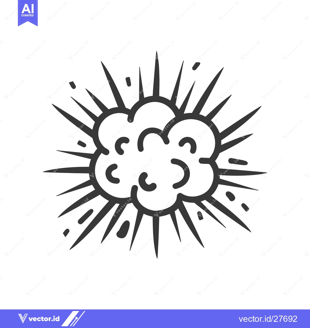 Premium Vector dari An illustrated explosion with radiating lines and scattered particles