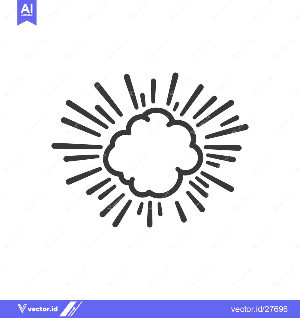 Premium Vector dari Simple illustration featuring a cloud surrounded by radiating lines