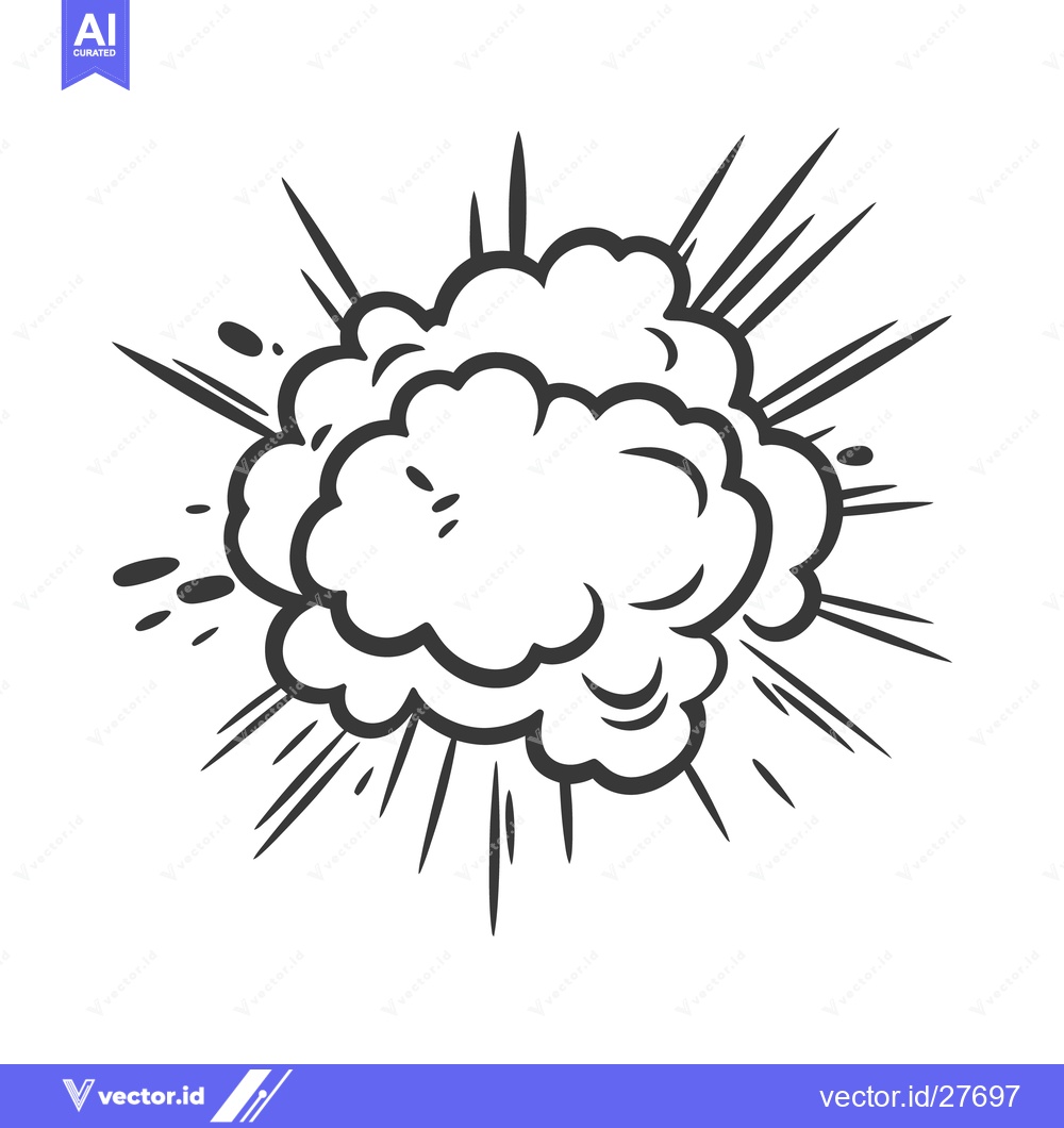 Premium Vector dari A black and white illustration of a comic book explosion