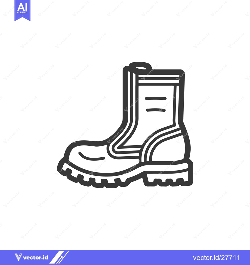 Premium Vector dari A graphic illustration depicting a protective and sturdy work boot
