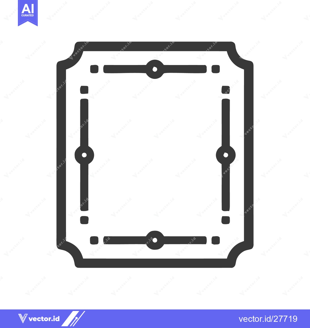 Premium Vector of Ornate Frame Icon: Decorative Border with Rounded Corners and Embellis