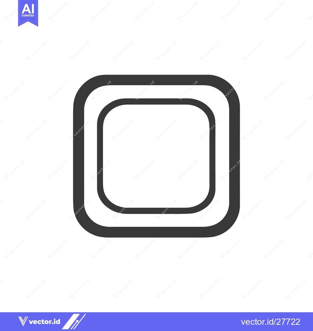Premium Vector of Minimalist Rounded Square Icon: Double Outline Design on White Backgro
