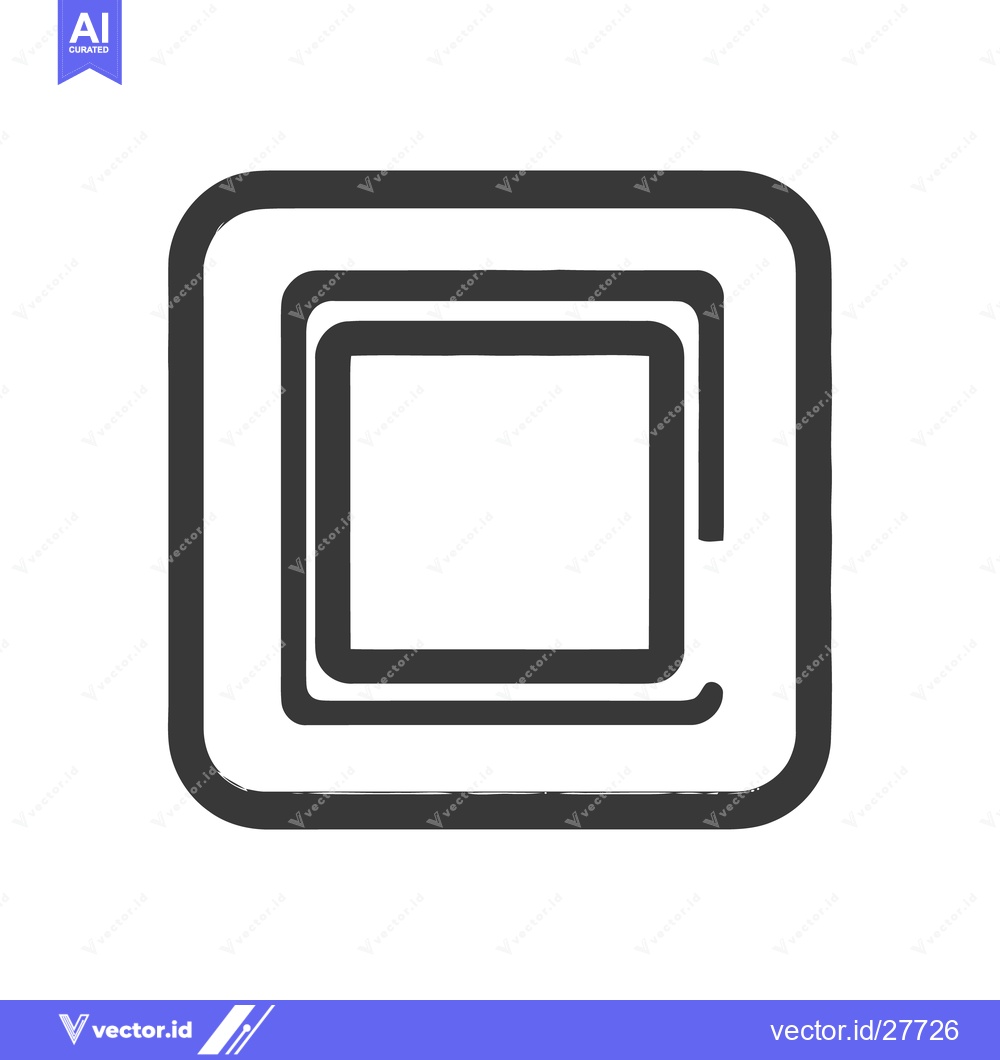 Premium Vector dari Nested Square Outline: Minimalist Geometric Design on White Background