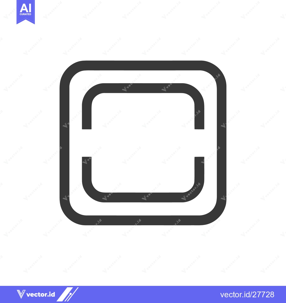 Premium Vector of Minimalist Double Square Frame with Rounded Corners in Gray on White B