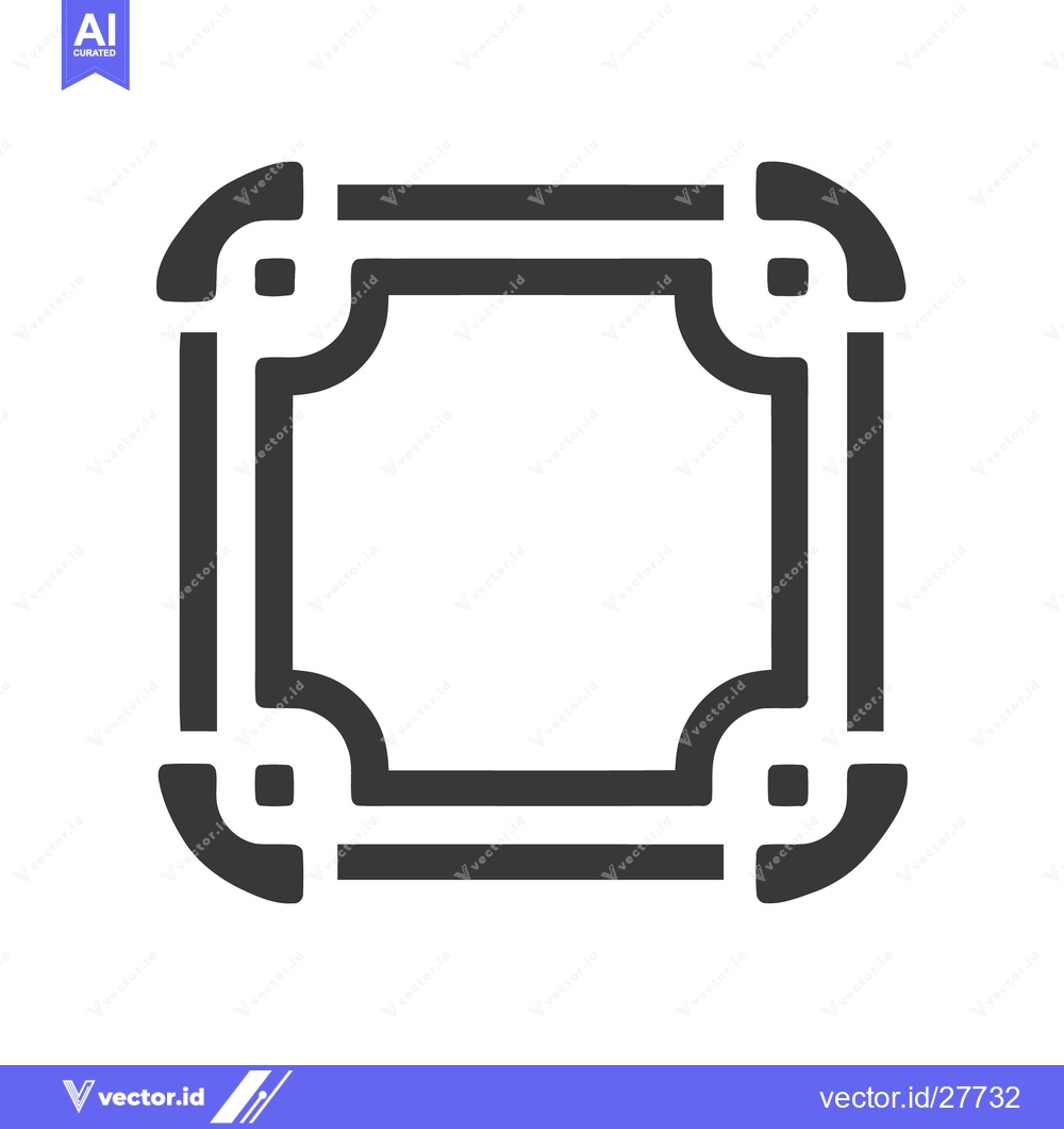 Premium Vector of Decorative Square Frame with Rounded Corners and Interlocking Design E