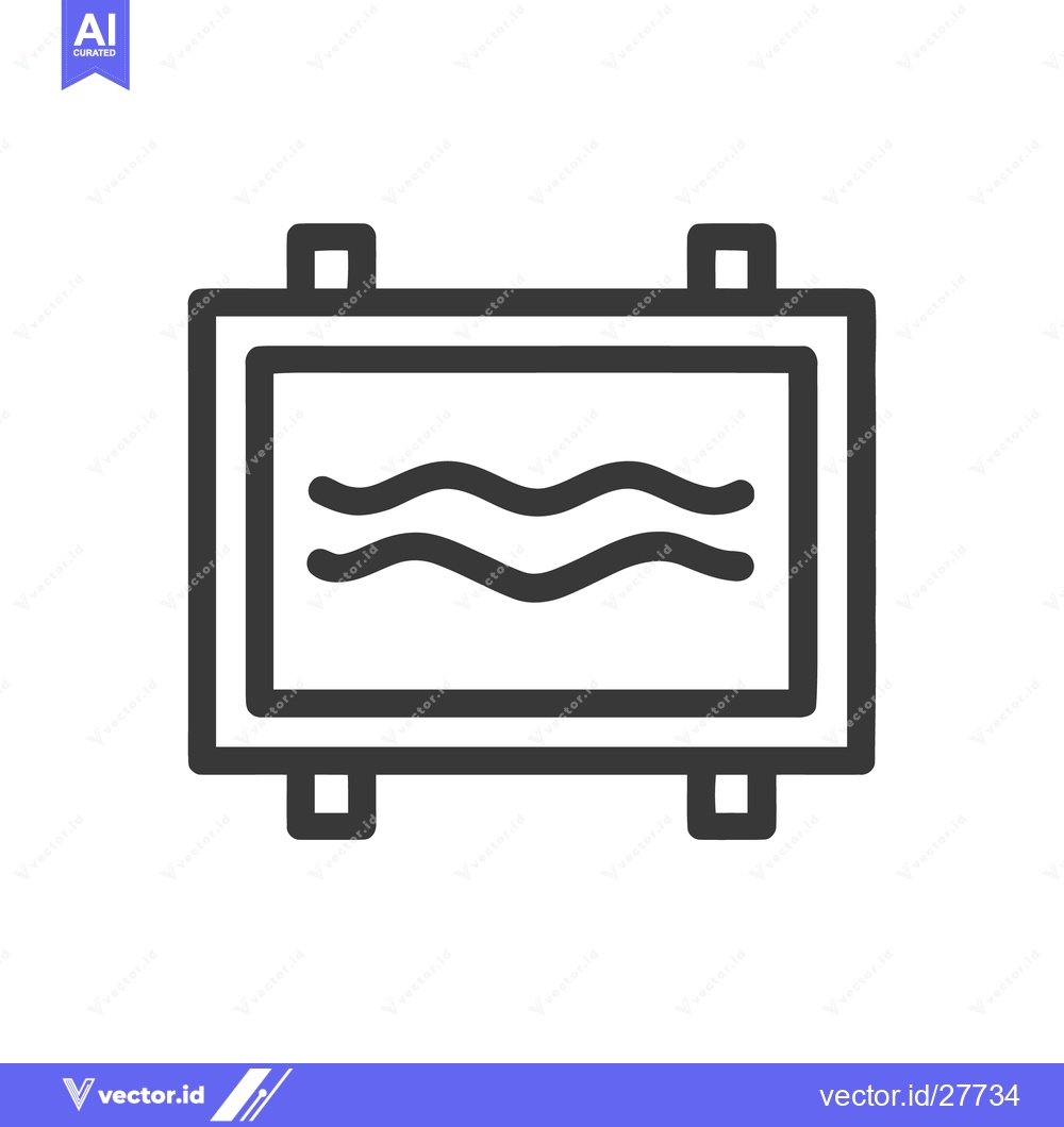 Premium Vector dari Minimalist Swimming Pool Icon with Wavy Water Design in Dark Gray Outl