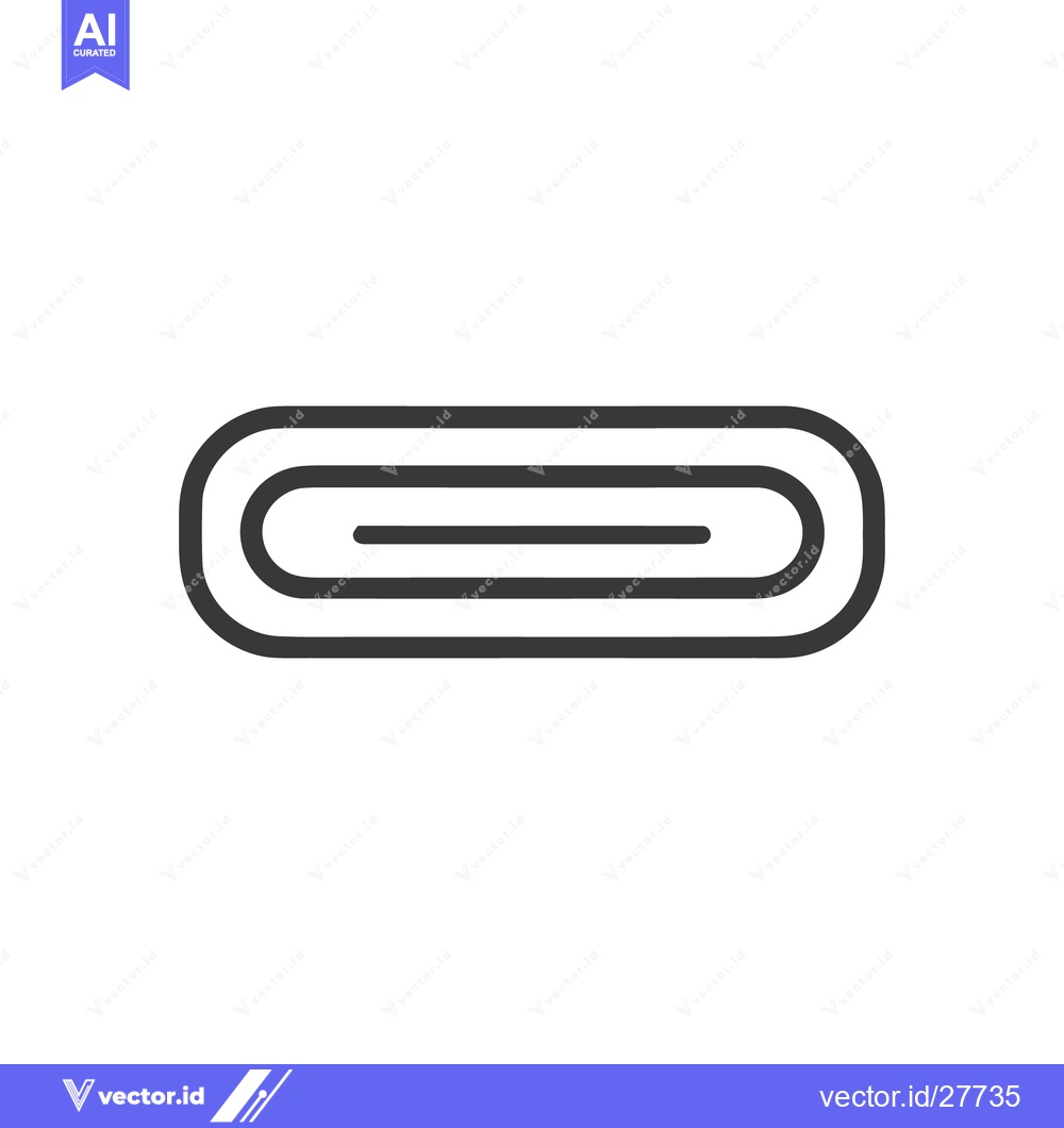 Premium Vector of Minimalist Black and White Icon of a Rounded Rectangle with Inner Line