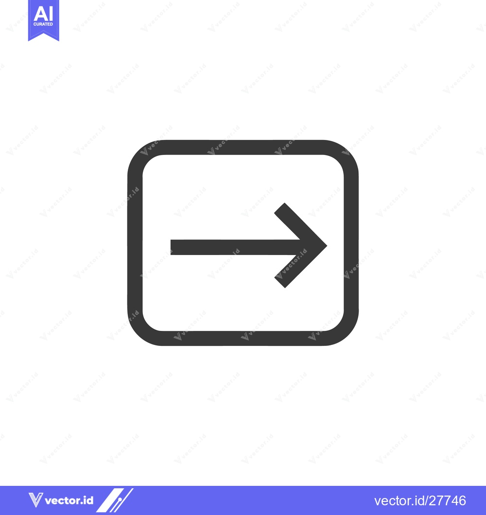 Premium Vector dari Simple Right Arrow in Rounded Square Frame, Minimalist Design