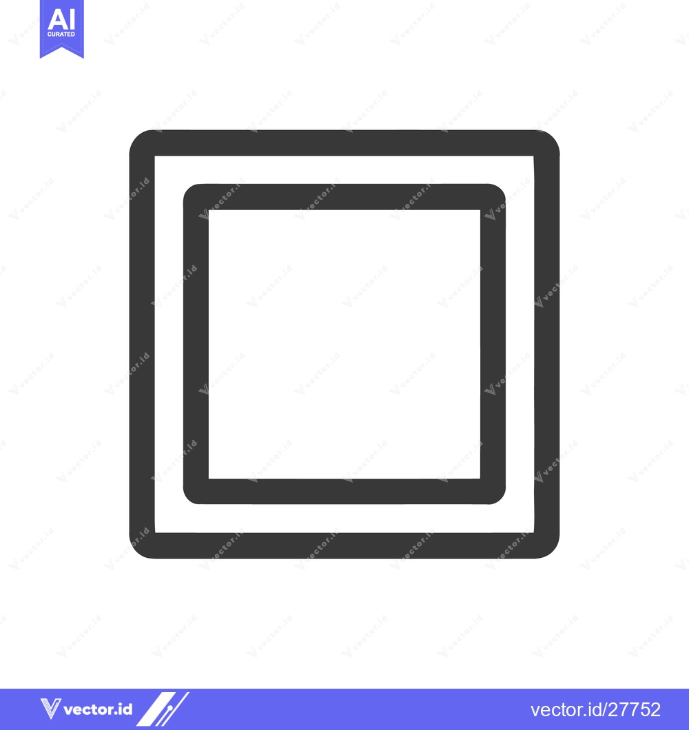 Premium Vector dari Double Framed Square Icon with Rounded Corners on White Background