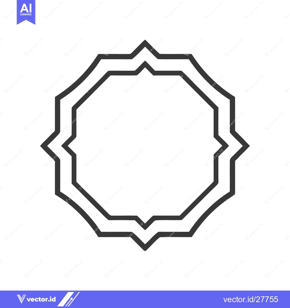 Premium Vector dari Elegant Double-Lined Octagonal Frame with Decorative Notches on White