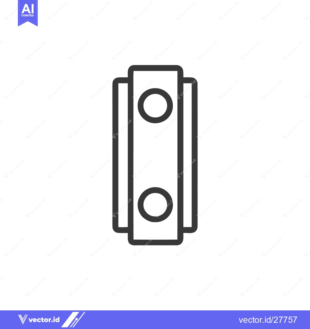 Premium Vector dari Minimalist Icon: Rectangular Shape with Two Circles, Dark Gray Outline