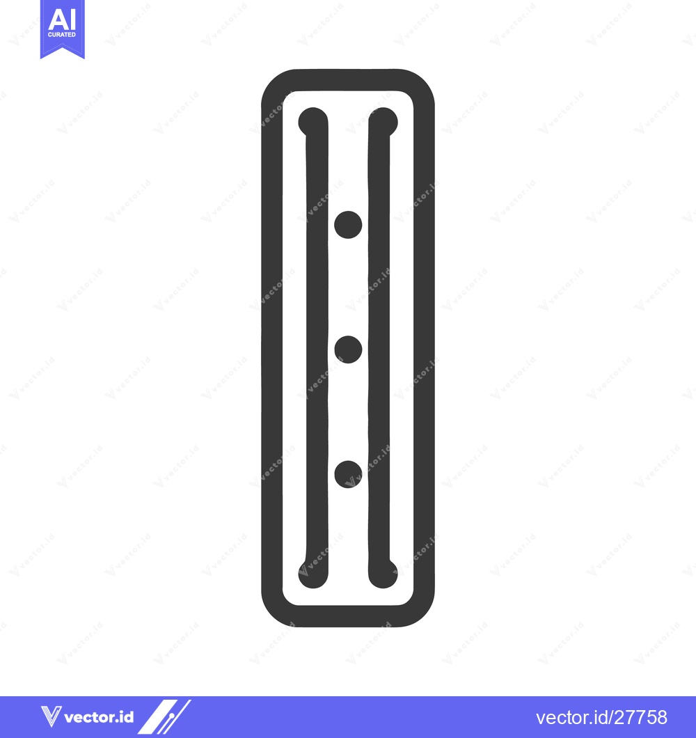 Premium Vector dari Minimalist Icon: Vertical Rectangle with Parallel Lines and Three Cent