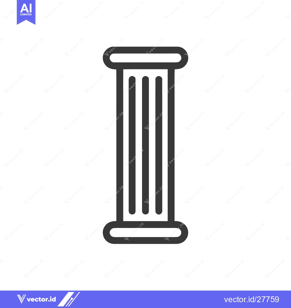 Premium Vector dari Simple Column Icon: Architectural Symbol of Strength and Stability
