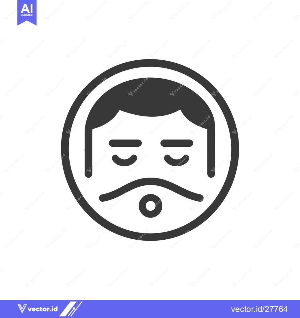 Premium Vector dari A simple black and white icon of a male face