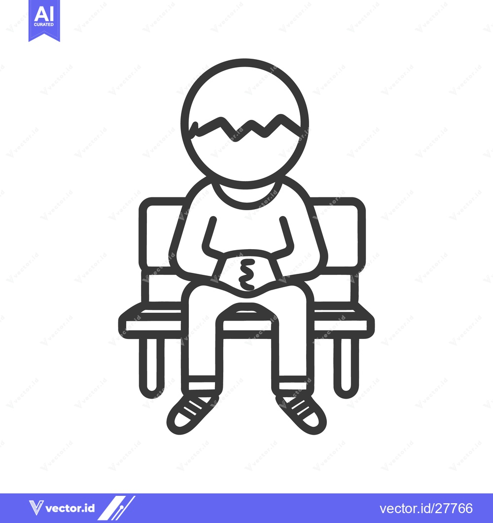 Premium Vector of A minimalist line drawing of a person seated on a bench