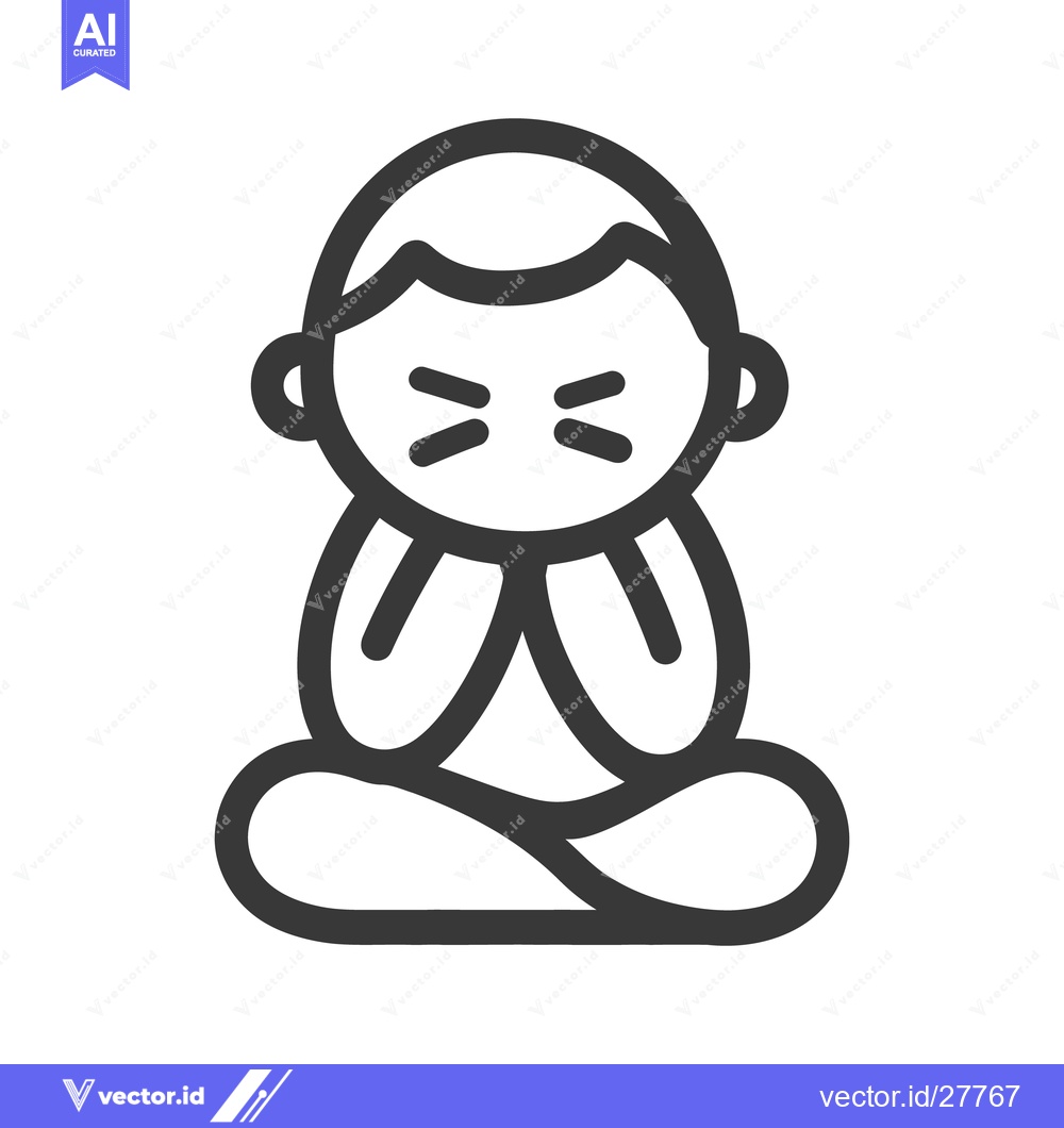 Premium Vector dari A simple illustration depicting a seated person with a concerned expre