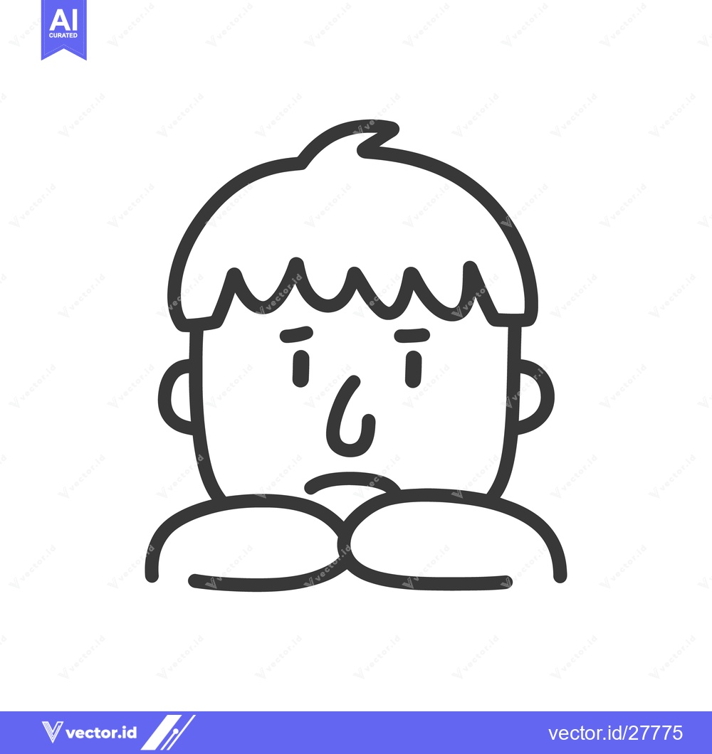 Premium Vector of A stylized illustration of a person with a sad expression