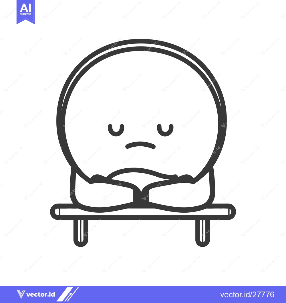 Premium Vector dari A simple cartoon character looking sad on a bench