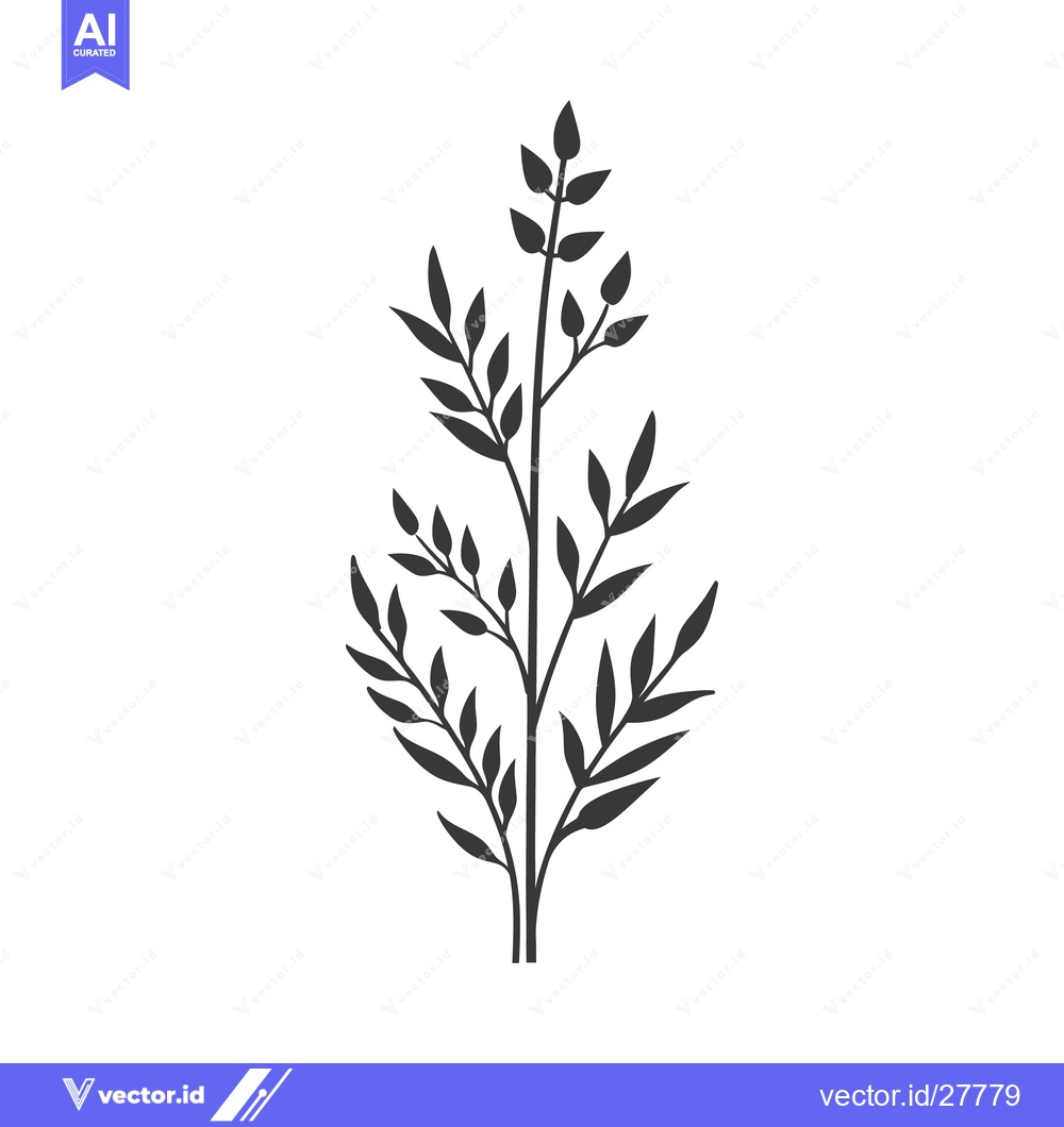 Premium Vector of A stylized depiction of plant foliage on a white background