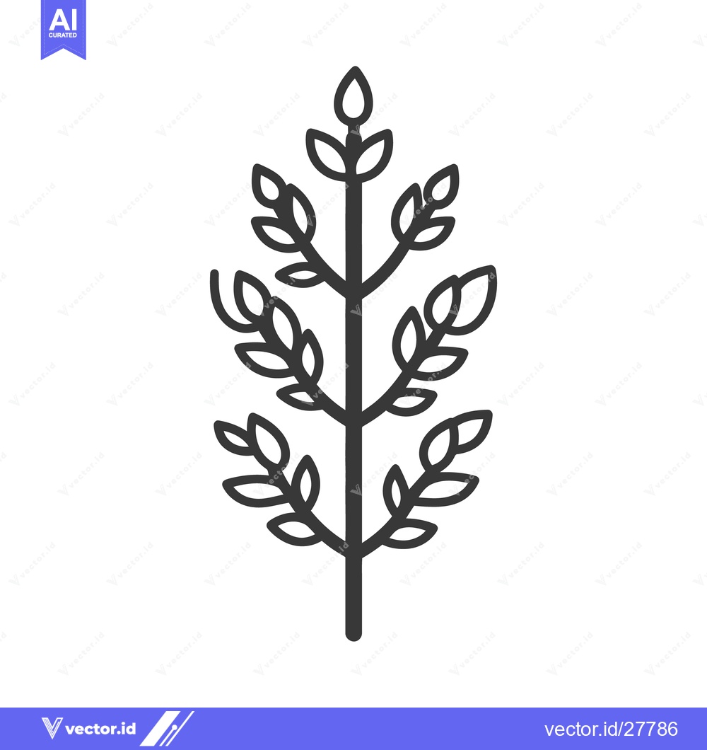 Premium Vector of A minimalist black and white image of a stylized plant branch