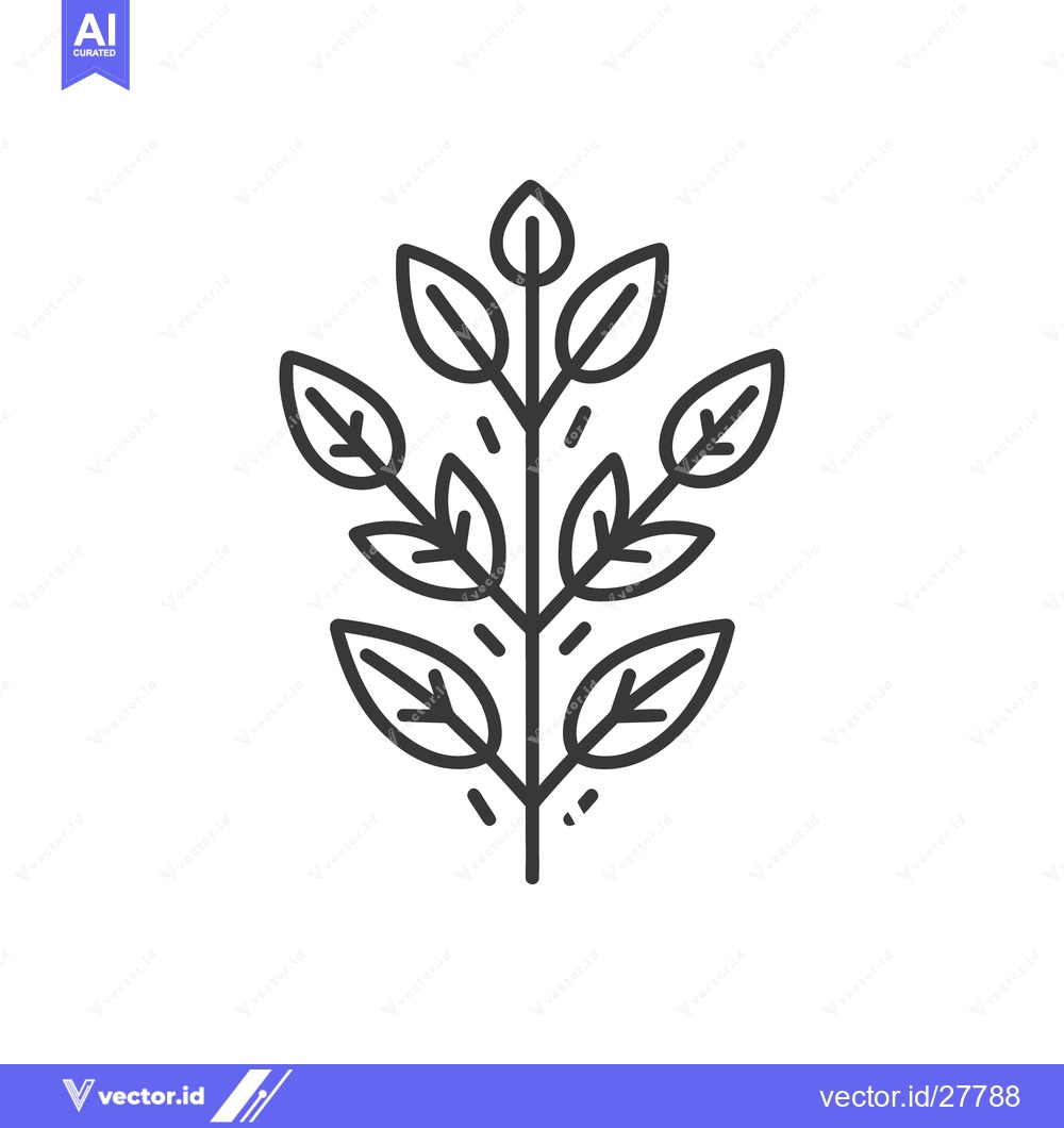 Premium Vector of A simple illustration of a plant stem with multiple leaves