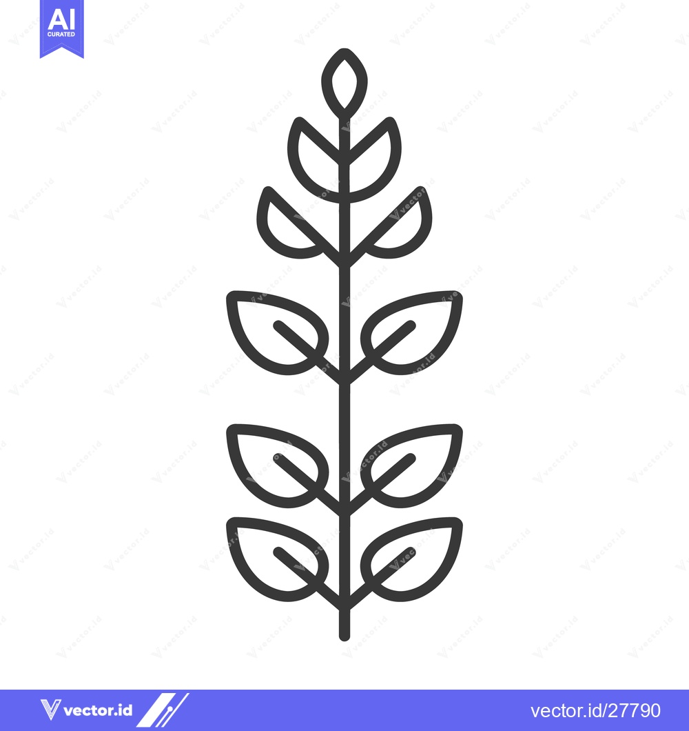 Premium Vector dari A simple illustration of a plant stem with many leaves
