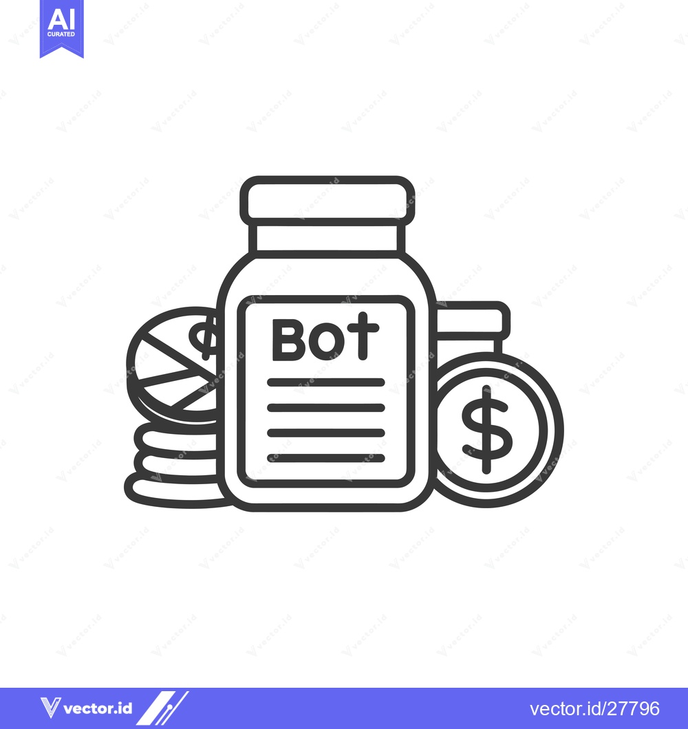 Premium Vector dari Bot jar with coins and dollar symbol