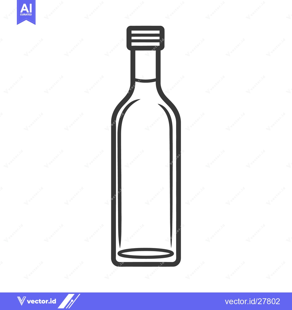 Premium Vector dari A simple illustrated outline depiction of a glass bottle