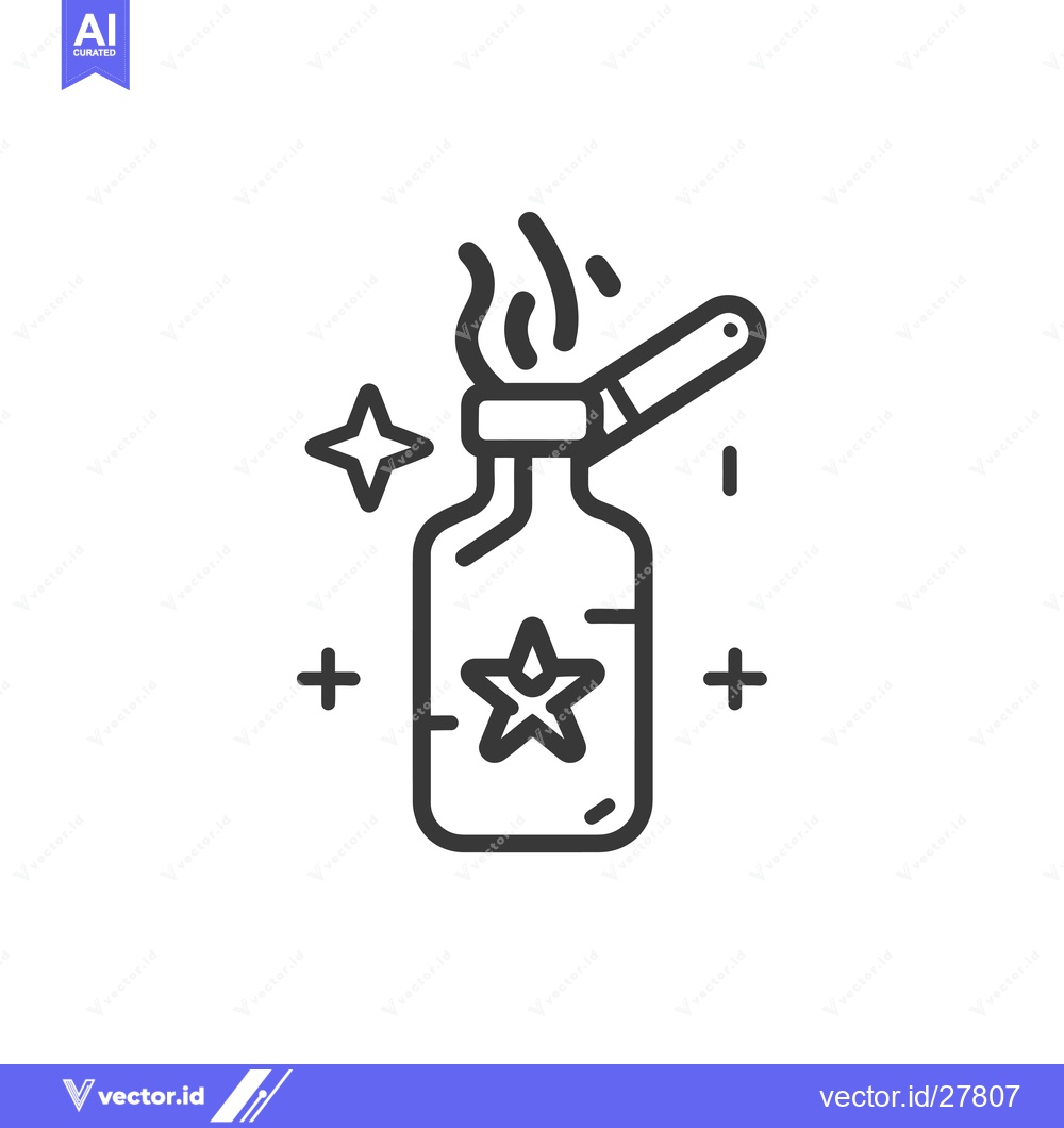 Premium Vector dari Bottle with a star and a cap opened with smoke