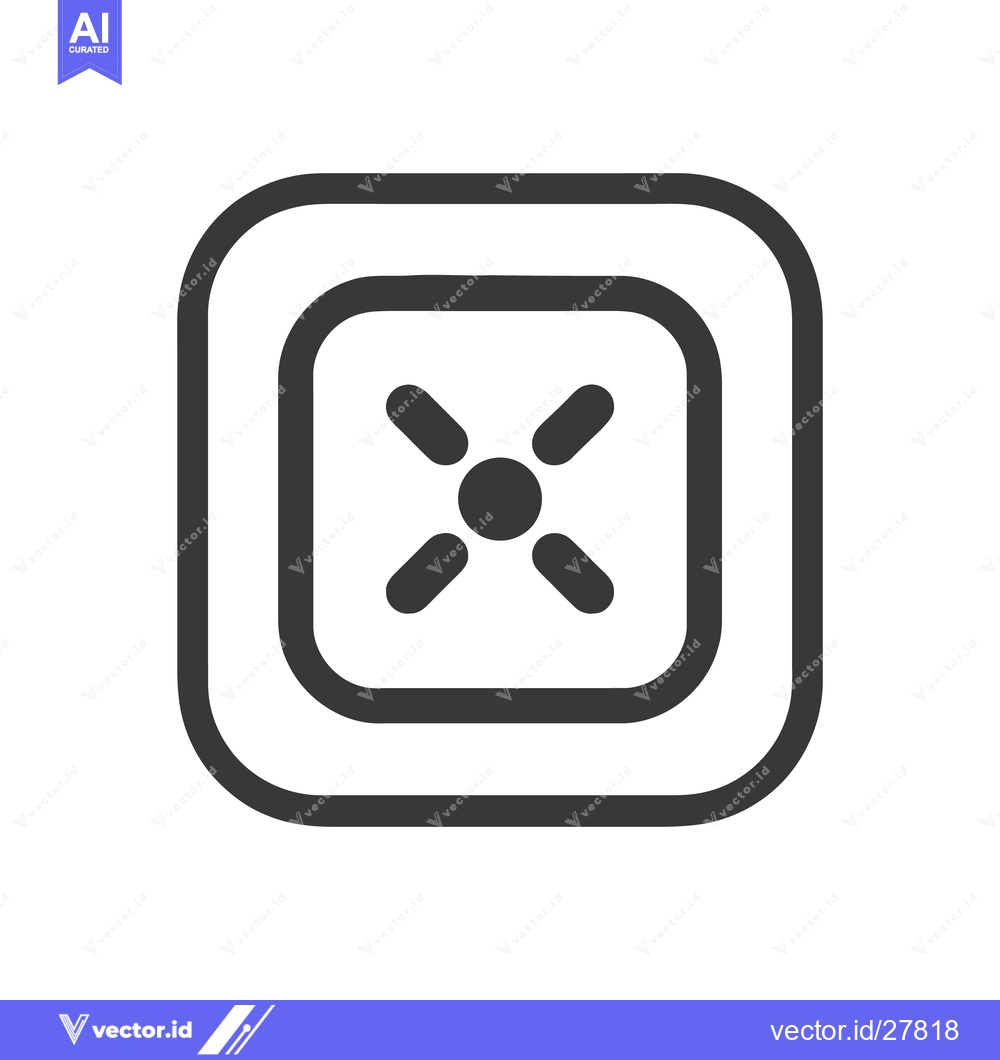 Premium Vector dari Minimalist Vault Icon: Rounded Square with Cross Design in Dark Gray