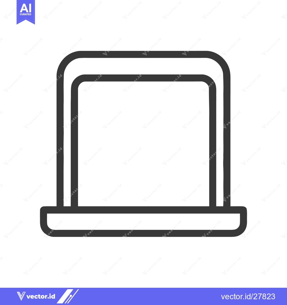 Premium Vector dari Minimalist Laptop Icon: Clean Lines, Modern Design, Technology Symbol