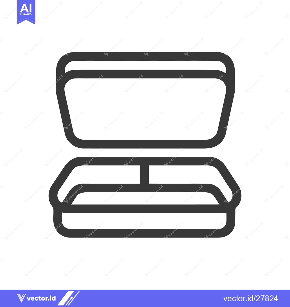 Premium Vector dari Minimalist Open Box Icon: Bold Outline, Modern Design, Simple Presenta