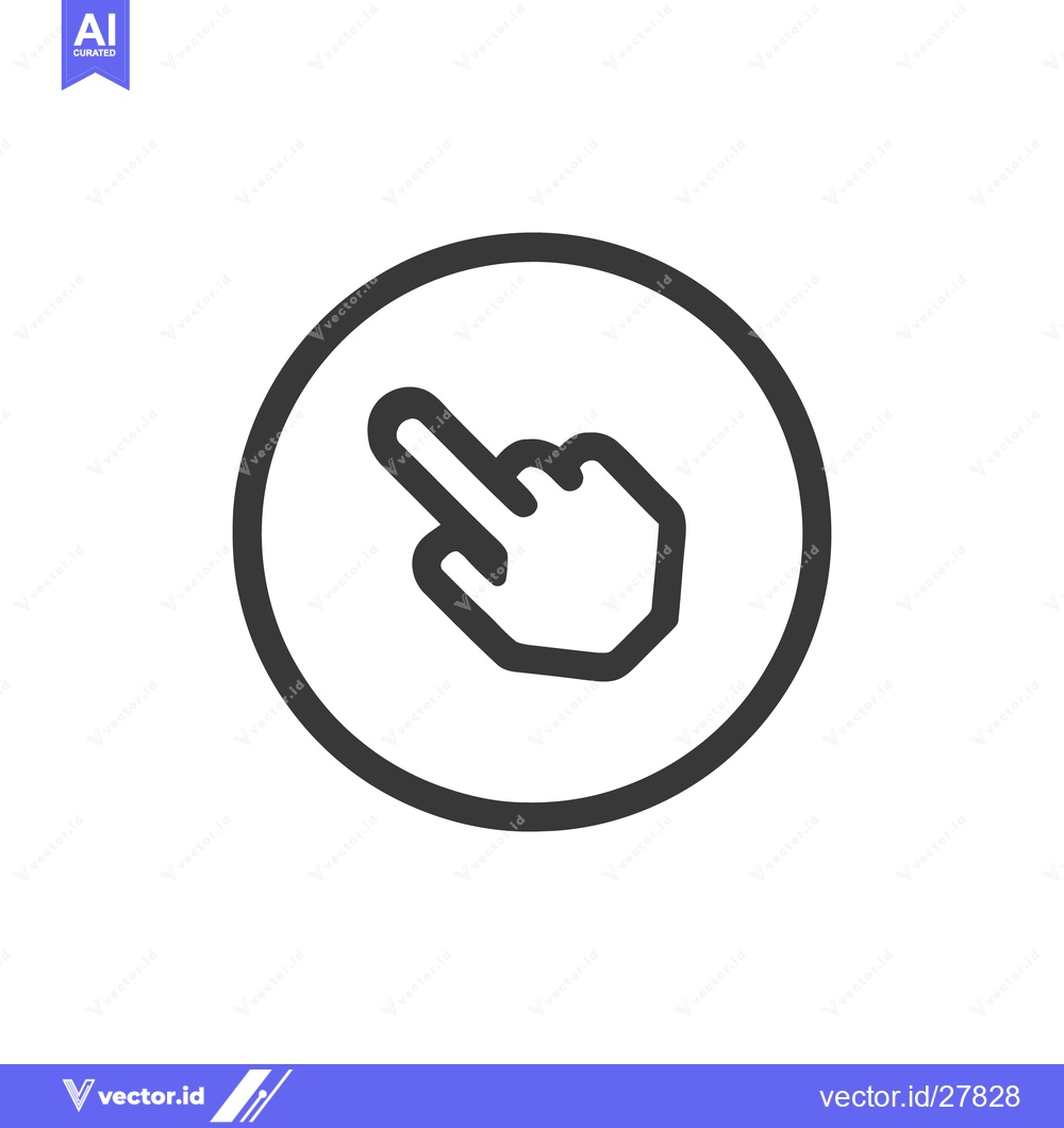 Premium Vector dari Minimalist Touch Icon: Finger Pointing in Circle, Dark Gray on White