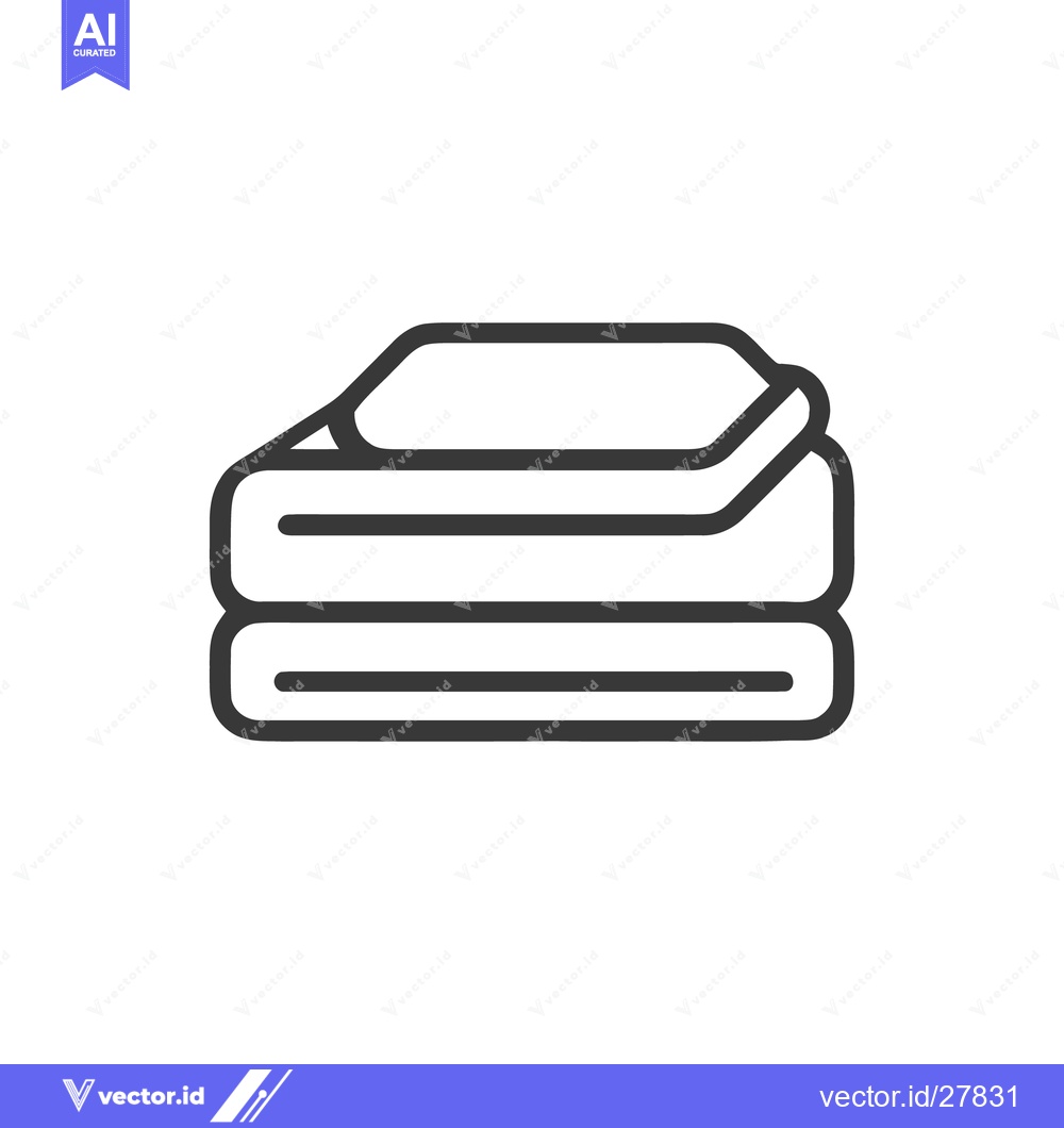 Premium Vector dari Stacked Towels Icon: Clean, Folded Linens in Minimalist Design