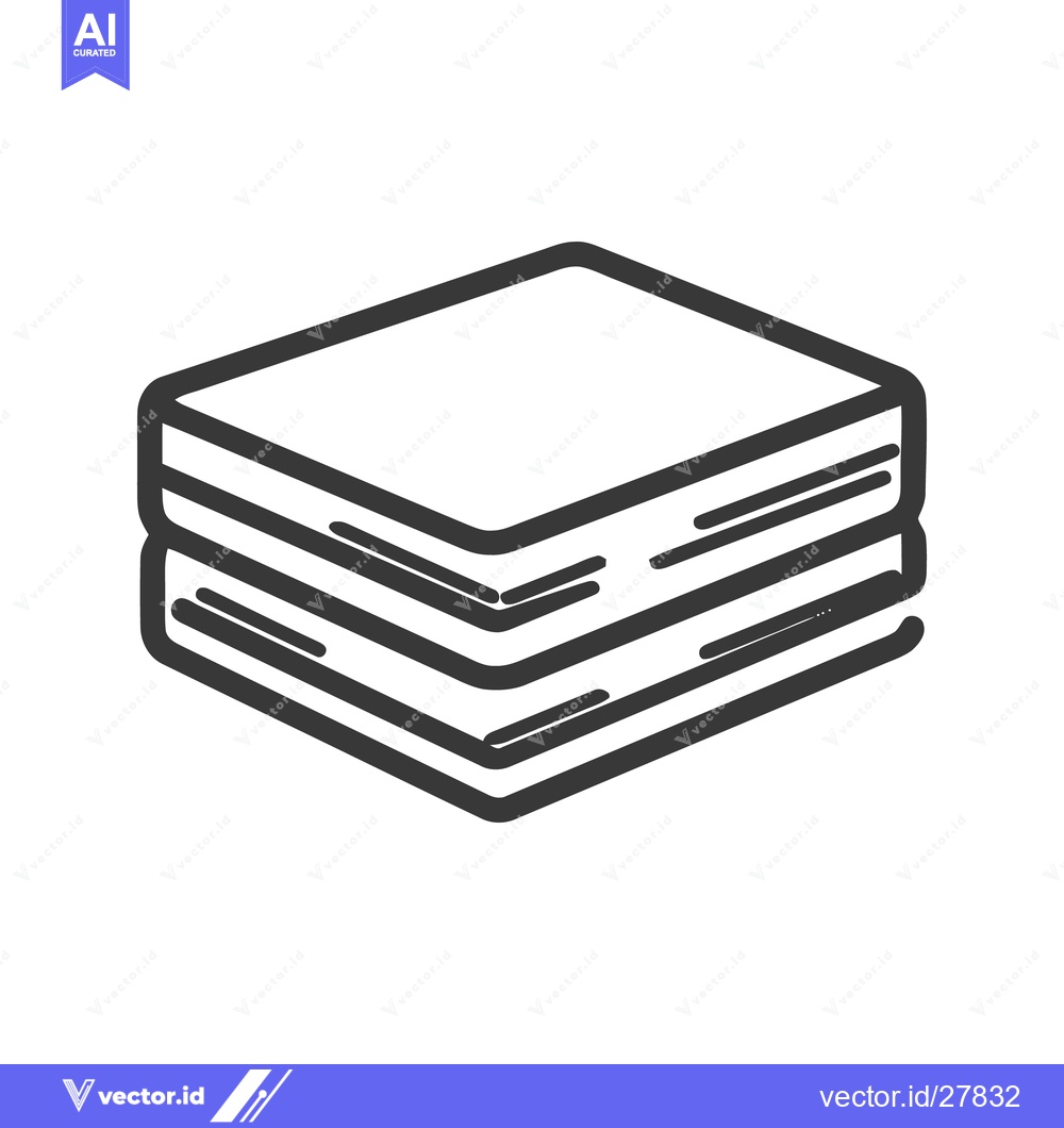 Premium Vector of Stack of Books Icon: Minimalist Line Art for Education and Knowledge
