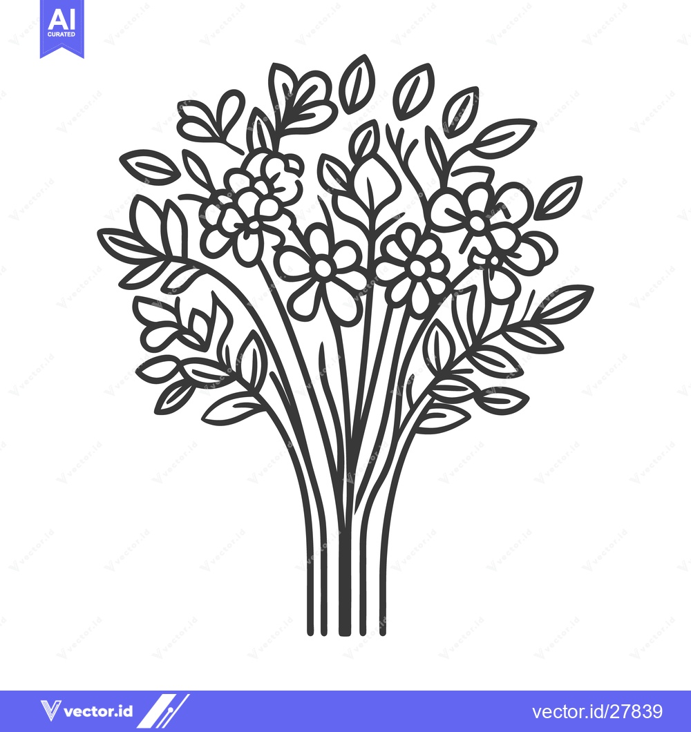 Premium Vector of Detailed illustration of a bouquet of flowers and greenery